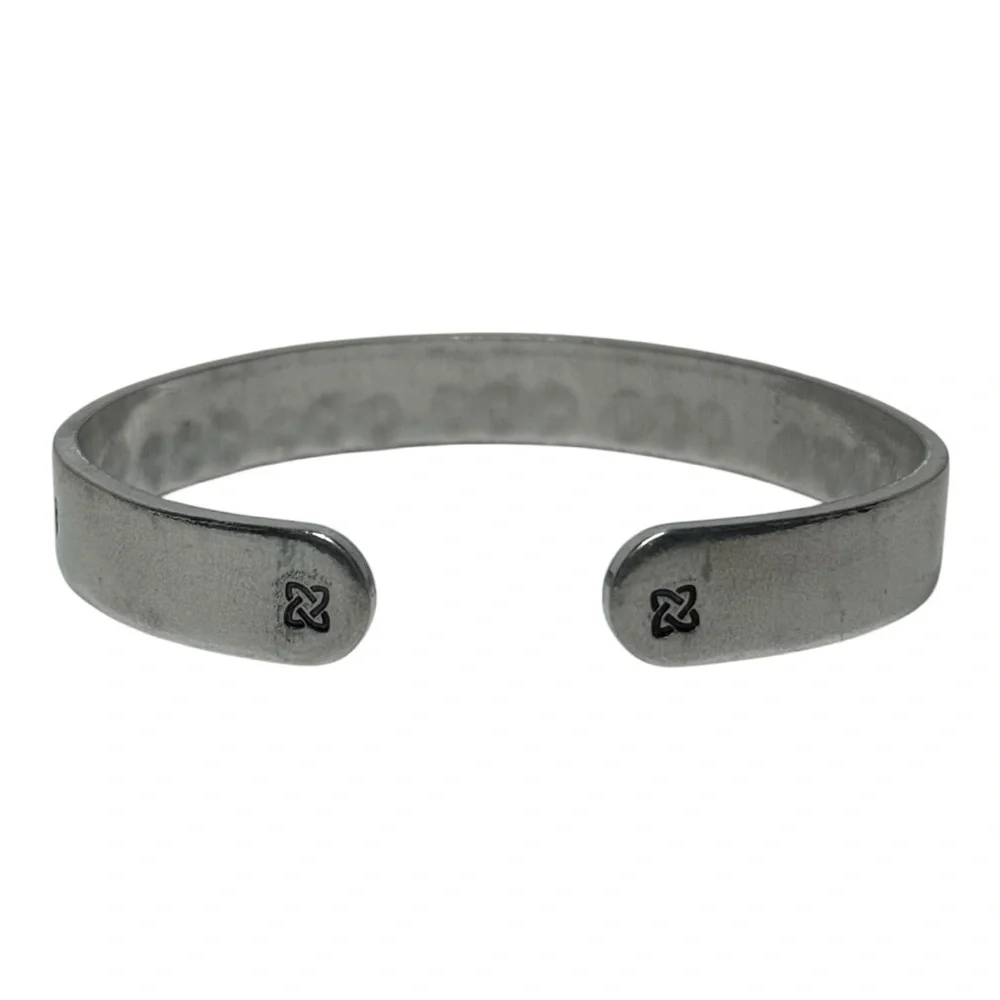 Handmade motivational Celtic silver‎ adjustable hypoallergenic cuff bracelet